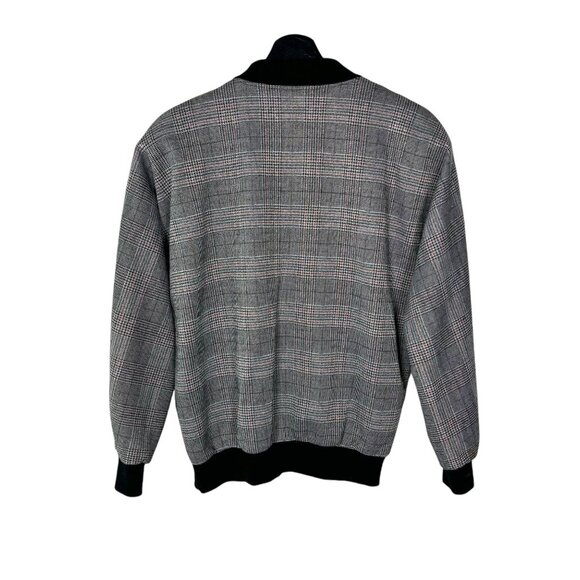 Vintage 90s Alfred Dunner Black White Plaid Sweater Long Sleeve Top Large - Picture 2 of 7